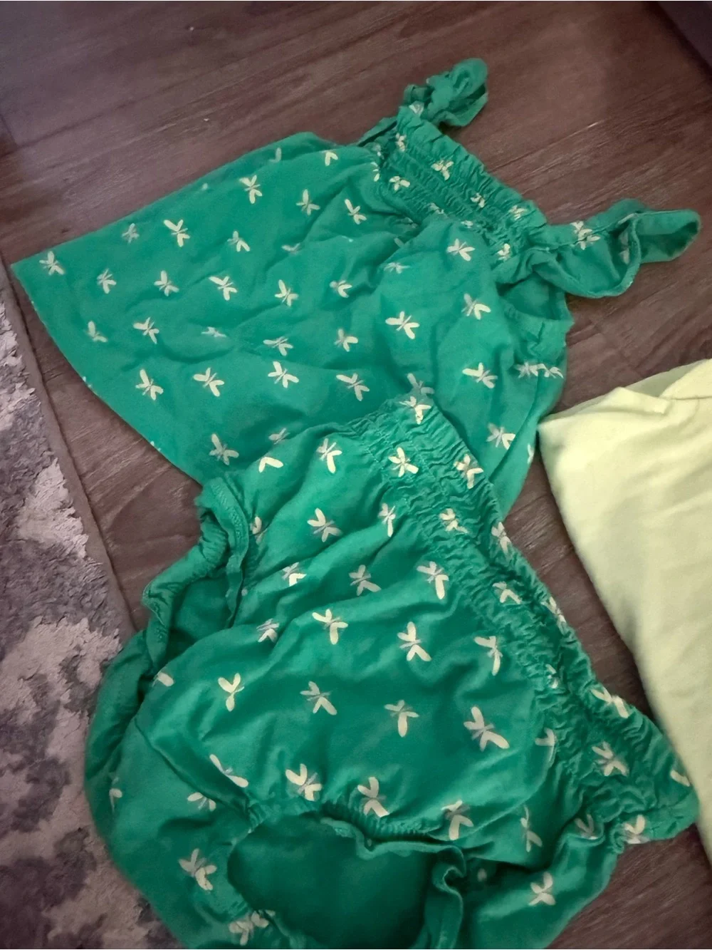 Carter's Green Dragonfly Print Tank & Bloomers Set with Light Green Bodysuit